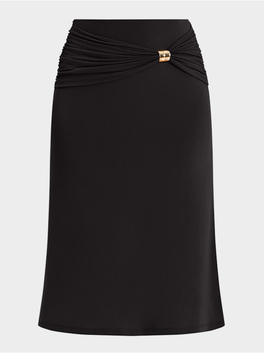 Hervé Léger Valentina Drape Midi Skirt w Gold accent